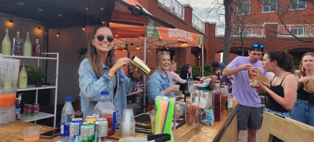 Local vendors enjoying the weekend Poutinefest